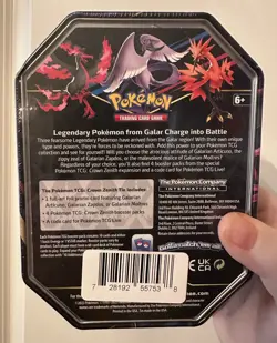 Pokemon TCG: Crown Zenith Galarian Moltres Tin (Small Version, Factory Sealed) - Image 2