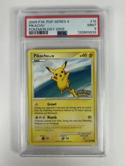 Pikachu Pop Series 9 Pokemon Day Stamped #15 PSA 9 - Image 1
