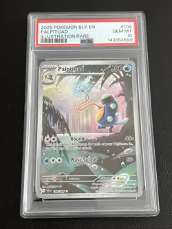 2025 POKEMON BLK EN-BLACK BOLT 104 PALPITOAD ILLUSTRATION RARE PSA 10 - Image 1