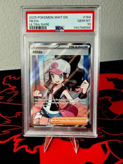 Hilda 164/086 (PSA 10) Ultra Rare White Flare Holo Pokemon Trainer Card - Image 1