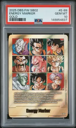 2025 Dragon Ball Super Card Game Energy Marker Gold E-89 PSA 10 - Image 1