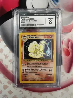 CGC 8 Ninetales Base Set 2 13/130 Holo 2000 Pokemon Card NM/MINT - Image 1
