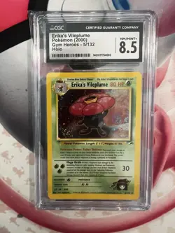 CGC 8.5 Erika's Vileplume 2000 Gym Heroes 5/132 Holo SWIRL Pokemon Card - Image 1