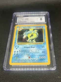 Pokemon Gyarados Base Set 6/102 Holo Rare 1999 Wizards CGC 8 Graded Card - Image 1