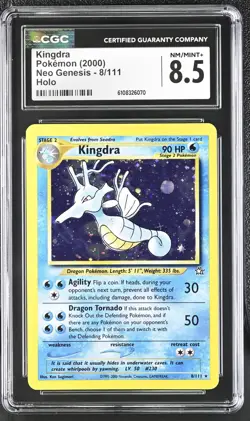 CGC 8.5 Kingdra 2000 Neo Genesis 8/111 Holo Pokemon Card - Image 1