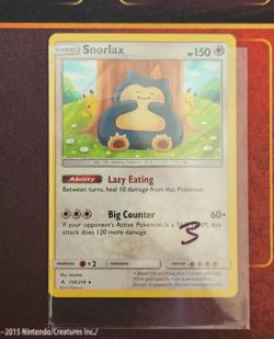 Pokemon TCG Snorlax 158/214 Unbroken Bonds Holo Rare NM Card 3 - Image 3