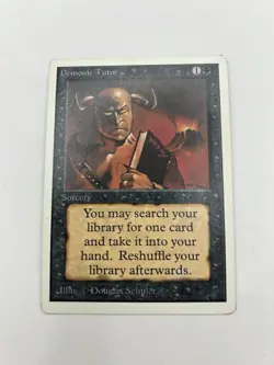 Demonic Tutor Magic The Gathering Revised Set 1994 Vintage LP MTG Card M/NM - Image 1