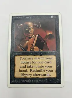 Demonic Tutor Magic The Gathering Revised Set 1994 Vintage LP MTG Card M/NM - Image 4