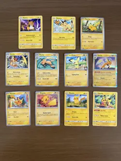 Pikachu Raichu Pichu 11 Pokemon Cards Mint Tcg - Image 1