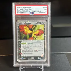PSA 3 Pokemon TCG Rocket's Moltres ex 100/109 Team Rocket Returns Holo - Image 1