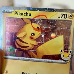 2026 Pokemon Day Pikachu 051 Stamped Promo w/ Swirl! Just above head! - Image 1