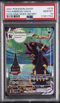 2021 POKEMON SWORD & SHIELD EVOLVING SKIES SECRET FULL ART/UMBREON VMAX PSA 10 - Image 1