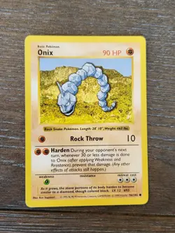 SHADOWLESS Onix 56/102 Base Set Non Holo Common WoTC Pokemon 1999 LP - Image 1