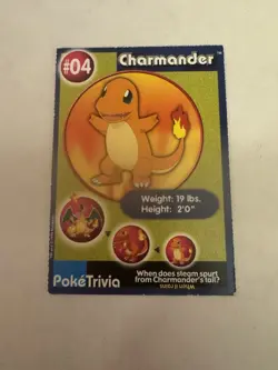 Pokemon: Charmander 04 Burger King PokeTrivia Promo Card - Image 1