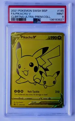 PSA 9 MINT Pikachu 145 Pokemon Celebrations 25th Anniversary UPC Promo - Image 1