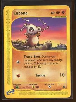 Cubone Common 72/147 Ex E Series Aquapolis Pokemon - Image 1