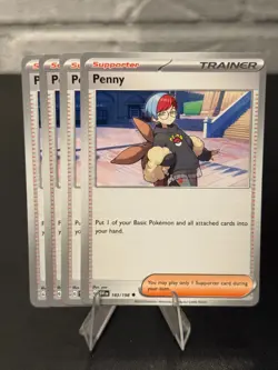 4x Pokemon TCG Penny 183/198 Scarlet Violet Base Set Playset NM x4 - Image 1