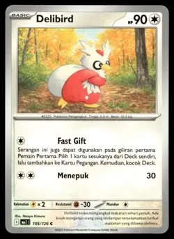 Delibird - 105/126 MA1: Mega Evolution NM Pokemon Indonesian | Buy 10 Get 10 Fr - Image 1