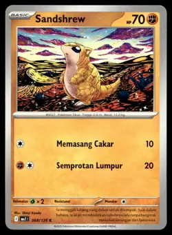 Sandshrew 068/126 MA1: Mega Evolution NM Pokemon Indonesian | Buy 10 Get 10 Free - Image 1