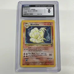 Pokemon Ninetales Base Set 2 13/130 Holo Rare CGC 8 2000 English - Image 1
