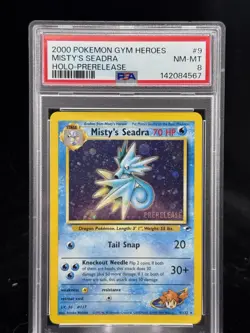 Misty's Seadra #9 Holo Prerelease 2000 Gym Heroes Pokemon PSA 8 💦 - Image 1
