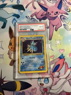 2000 POKEMON GYM HEROES HOLO-PRERELEASE #9 MISTY'S SEADRA PSA 8 - Image 1