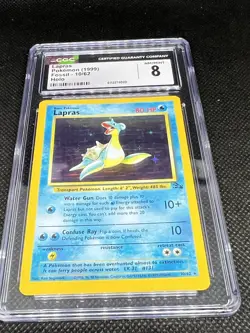 1999 Pokemon Fossil Lapras Holo 10/62 CGC 8 - Image 1