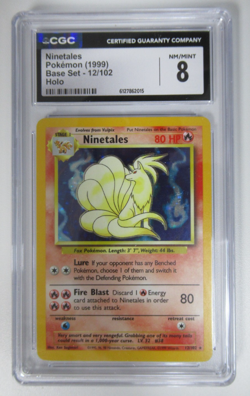 1999 Pokemon Base Set Ninetales Holo 12/102 CGC 8 - Image 1