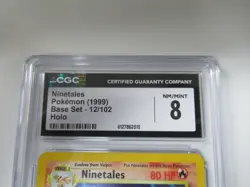 1999 Pokemon Base Set Ninetales Holo 12/102 CGC 8 - Image 2