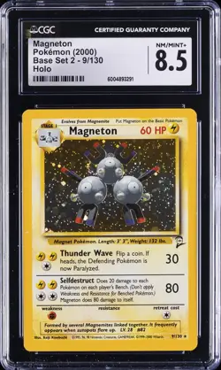 2000 POKEMON BASE SET 2 - HOLO #9/130 MAGNETON CGC 8.5 - Image 1
