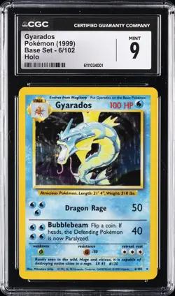 1999 POKEMON BASE SET UNLIMITED #6 GYARADOS HOLO CGC 9 - Image 1
