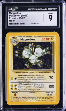 1999 POKEMON FOSSIL - HOLO #11/62 MAGNETON CGC 9 - Image 1