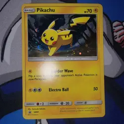 Pokemon Card TCG Pikachu SM81 Promo Black Star 2017 Holographic Foil LP - Image 1