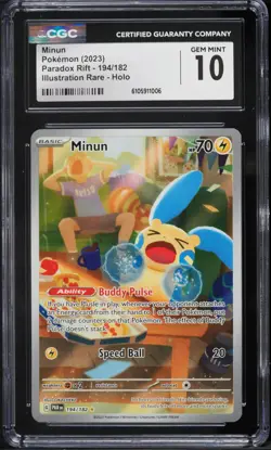 2023 Pokemon Paradox Rift Minun #194 CGC 10 - Image 1