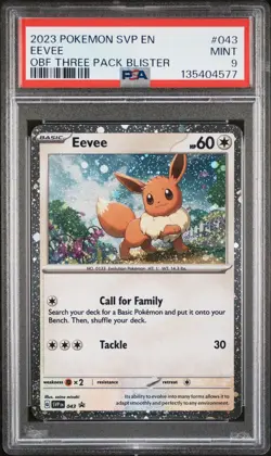 2023 POKEMON SVP EN-SV BLACK STAR PROMO #043 EEVEE PSA 9 - Image 1