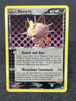 Pokemon TCG Rocket's Meowth 46/109 2004 Pokemon Ex Team Rocket Returns Regular - Image 1