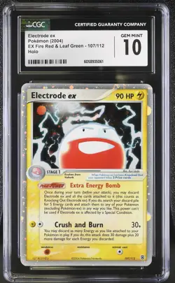 CGC 10 GEM MINT Electrode ex Fire Red & Leaf Green 107/112 Holo Pokemon Card - Image 1