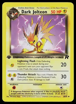 Pokemon Team Rocket 38/82 Dark Jolteon Pokemon Card 1st Edition - Image 1
