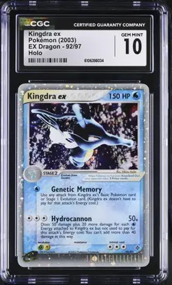 CGC 10 GEM MINT Kingdra ex 92/97 Holo 2003 Pokemon EX Dragon Pop 45 - Image 1