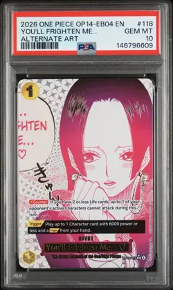 One Piece Azure Sea’s Seven You’ll Frighten Me Alt Art PSA 10 Gem Mint - Image 1