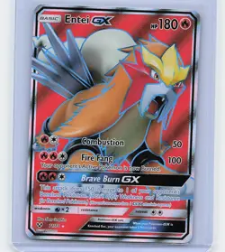 Pokemon Card Entei GX Shining Legends Full Art 71/73 028 (NM) - Image 1
