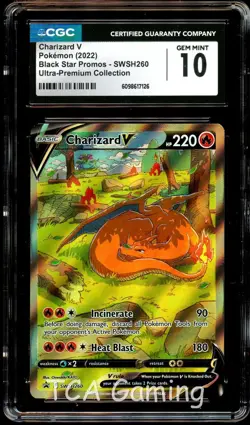 CGC 10 GEM MINT Charizard V SWSH260 ALTERNATE ART PROMO Pokemon Card 126 - Image 1
