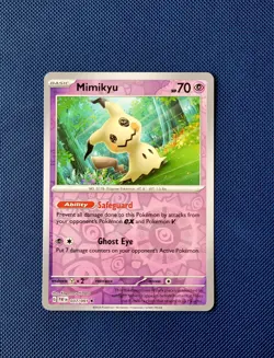 POKEMON TCG: MIMIKYU 037/091 PALDEAN FATES REVERSE HOLO CARD NM - Image 1