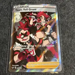 Team Yell Grunt (Full Art) 202/202 Sword & Shield Base Set NM Pokemon Card TCG - Image 1