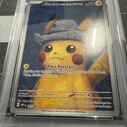 Pokemon Pikachu TCG Grey Felt Hat #085 Van Gogh Promo Card PSA 9 - Image 3