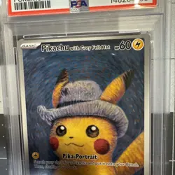 Pokemon Pikachu TCG Grey Felt Hat #085 Van Gogh Promo Card PSA 9 - Image 4