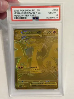 2025 POKEMON PFL EN-PHANTASMAL FLAMES MEGA HYPER RARE MEGA CHARIZARD X EX PSA 10 - Image 4
