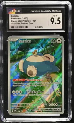 2023 Pokemon Black Star Promos Snorlax 151 Elite Trainer Box CGC 9.5 #051 - Image 1