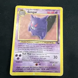 Pokemon TCG Gengar (Fossil) 20/62 Unlimited Rare Non Holo HP - Image 1
