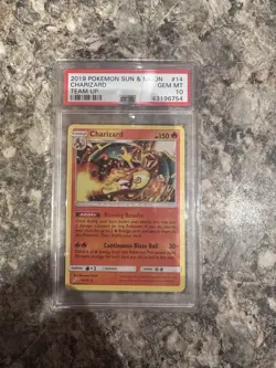 2019 POKEMON SUN & MOON TEAM UP #14 CHARIZARD PSA 10 - Image 1